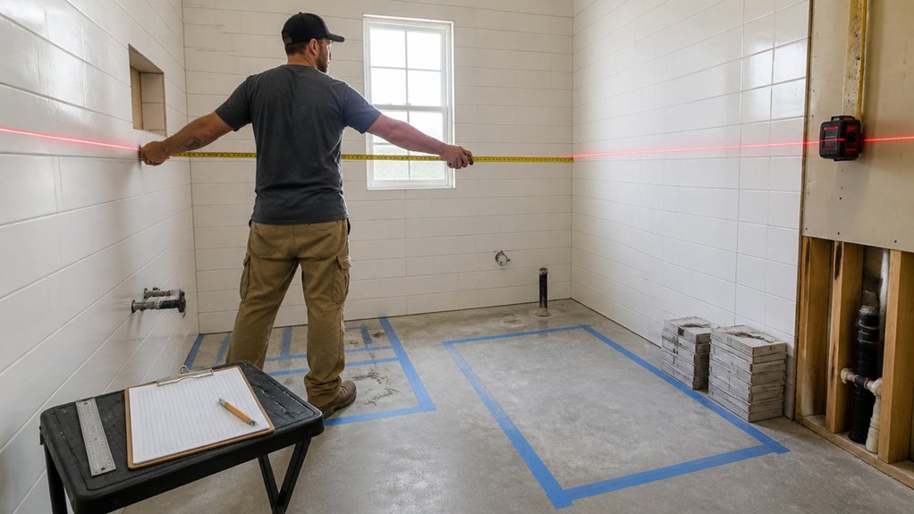 bathroom measurement and mapping