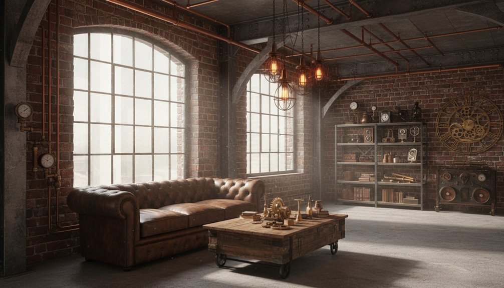 industrial steampunk interior design