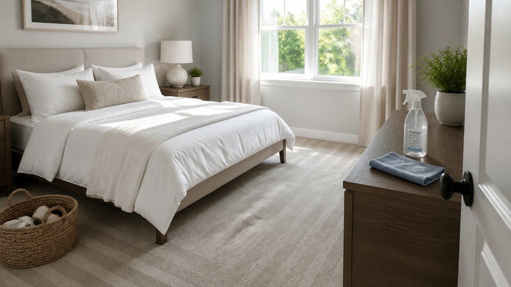quick bedroom declutter routine