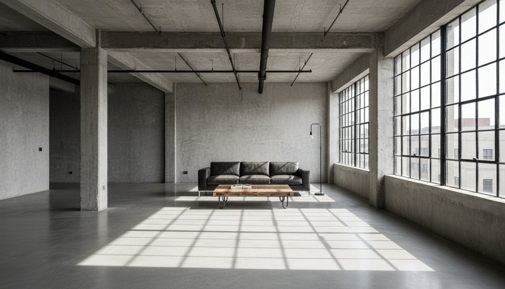 sleek industrial interior style