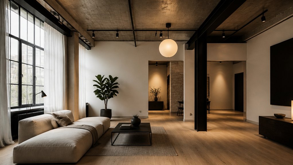 warm layered industrial lighting